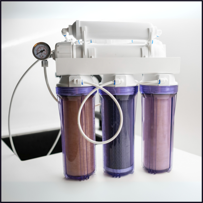 Prefiltration systems with pumps and filters for preparing water and solutions for medical use.